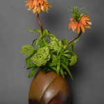 「備前扁壺」高さ25cm、20×18cm