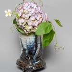 「朝鮮唐津手桶花生」高さ29cm、13.5×13cm